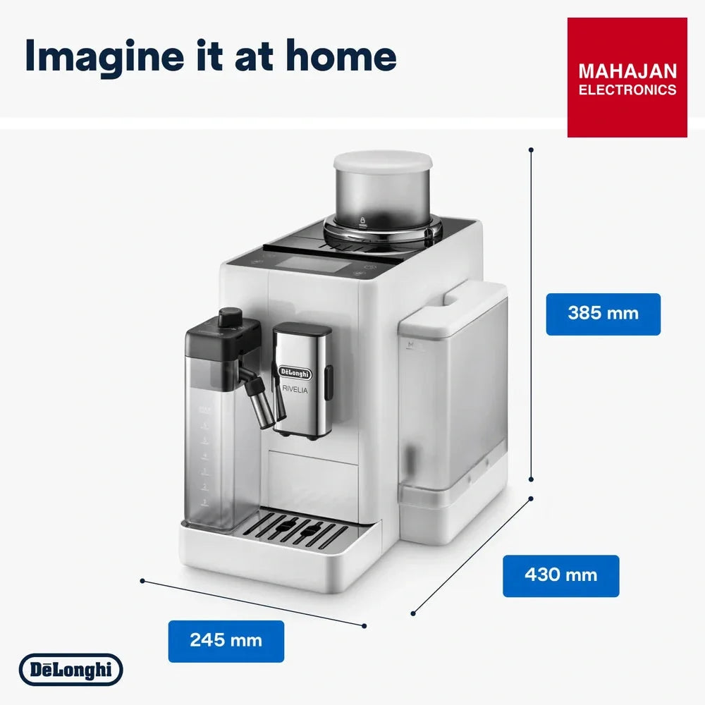 De’Longhi Rivelia EXAM440.55 | Fully Automatic Coffee Machine | Bean-to-Cup | LatteCrema Hot | 3.5” Touch – Mahajan Electronics Online.