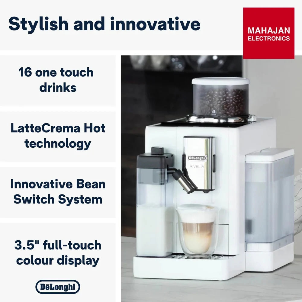 De’Longhi Rivelia EXAM440.55 | Fully Automatic Coffee Machine | Bean-to-Cup | LatteCrema Hot | 3.5” Touch – Mahajan Electronics Online.