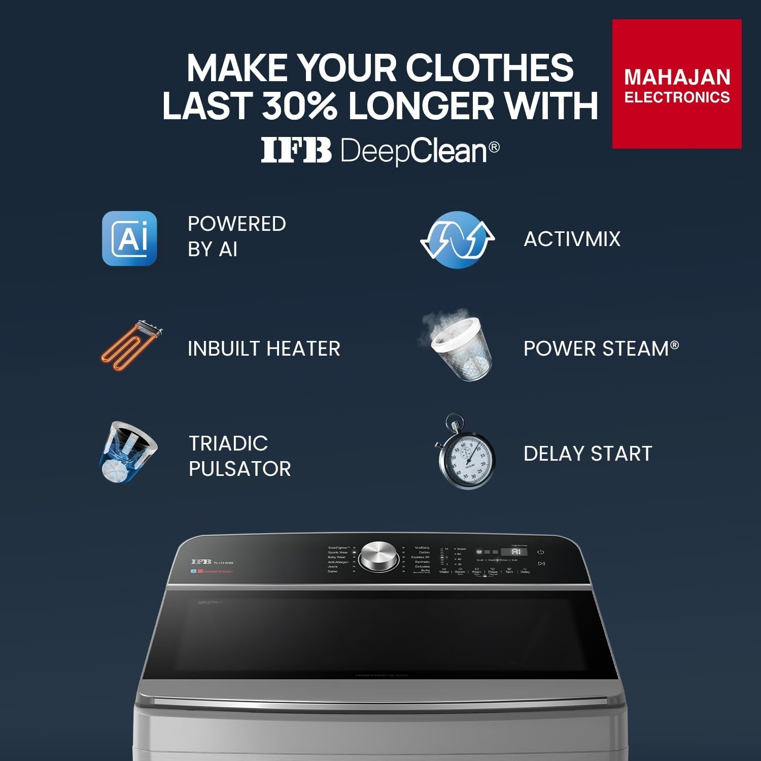 IFB TL111IN3SN 11 Kg 5 Star with DeepClean® Technology, AI Powered, Fully Automatic Top Load Washing Machine – Mahajan Electronics Online.