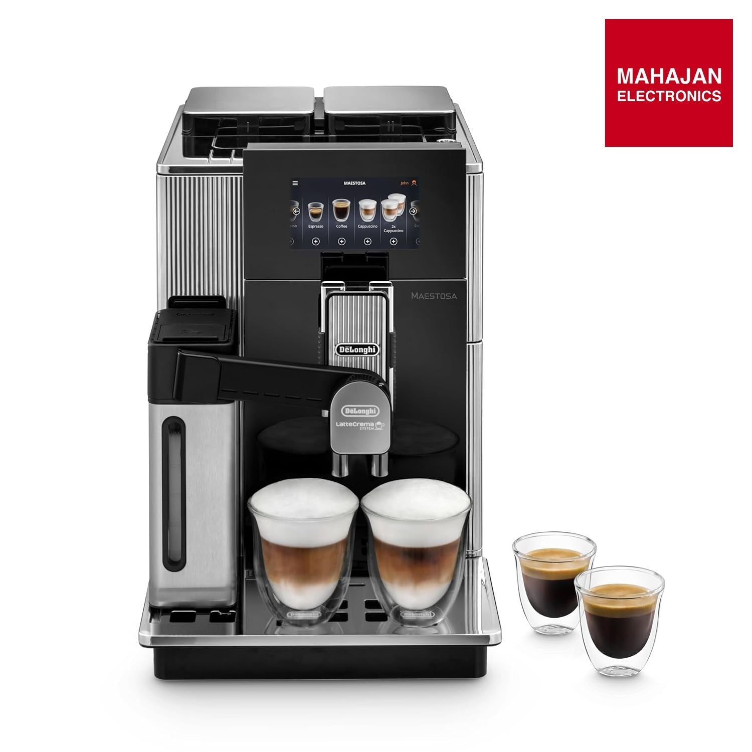 DeLonghi Maestosa EPAM960.75.GLM Fully Automatic Coffee Machine With In Built Dual Grinder, Bean To Cup – Mahajan Electronics Online.
