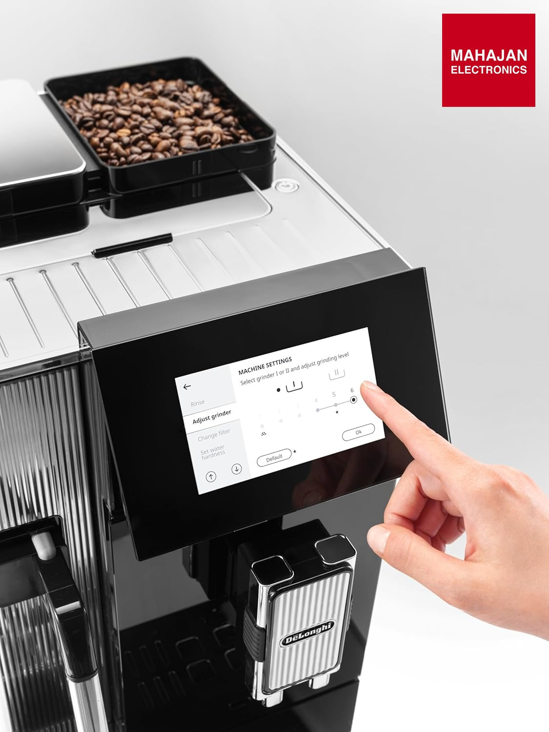 DeLonghi Maestosa EPAM960.75.GLM Fully Automatic Coffee Machine With In Built Dual Grinder, Bean To Cup – Mahajan Electronics Online.