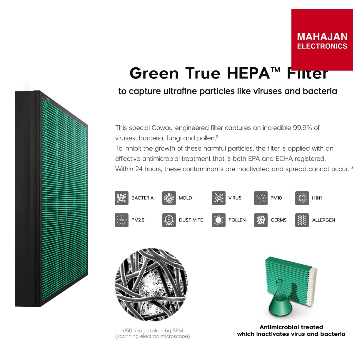 Coway Airmega 250/250S Air Purifier Replacement Filter Set, Max 2 Green True HEPA and Active Carbon Filter – Mahajan Electronics Online.