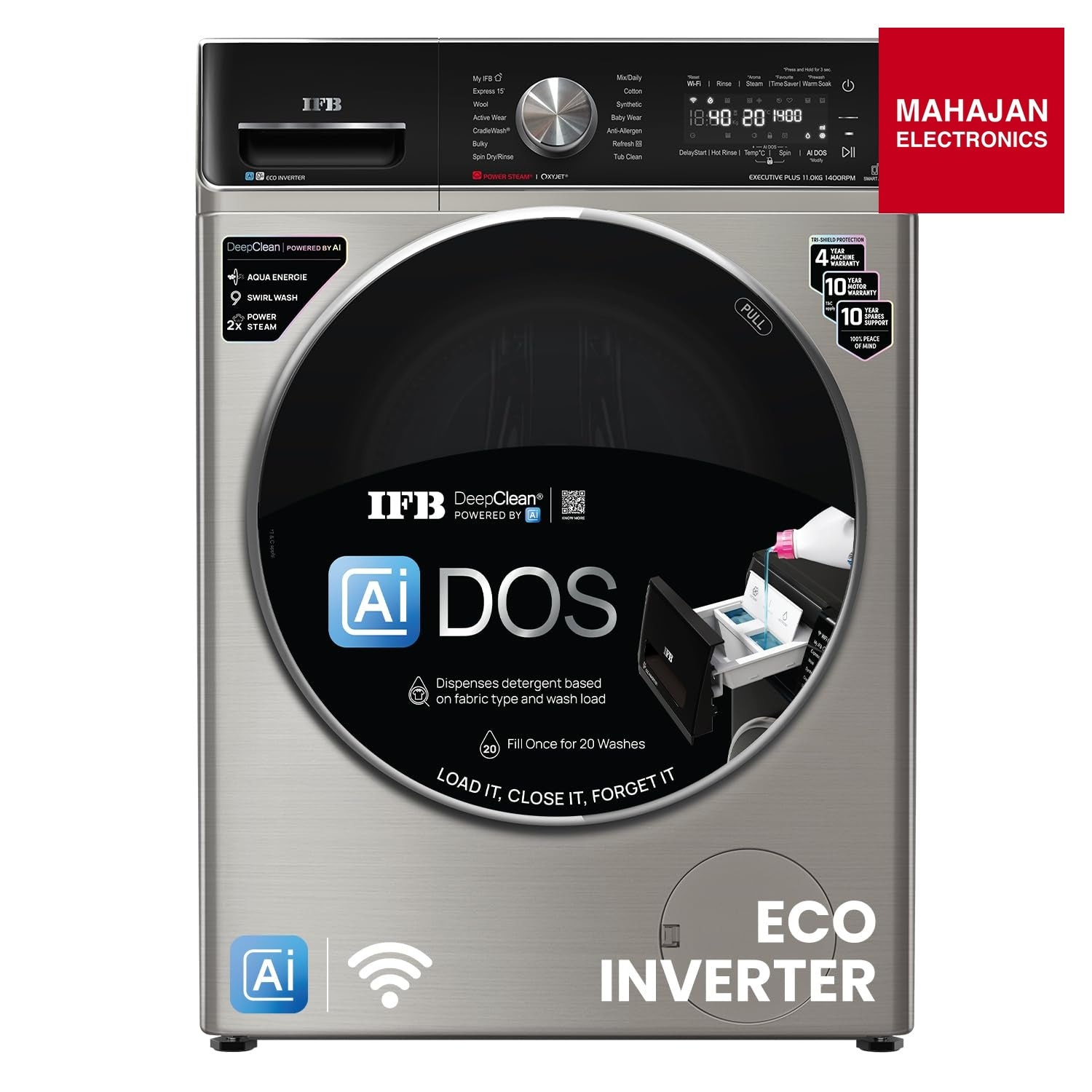 IFB EXECUTIVE PLUS VSG 1114 11 Kg 5 Star, DeepClean®, AI DOS, WiFi, Fully Automatic Front Load Washing – Mahajan Electronics Online.