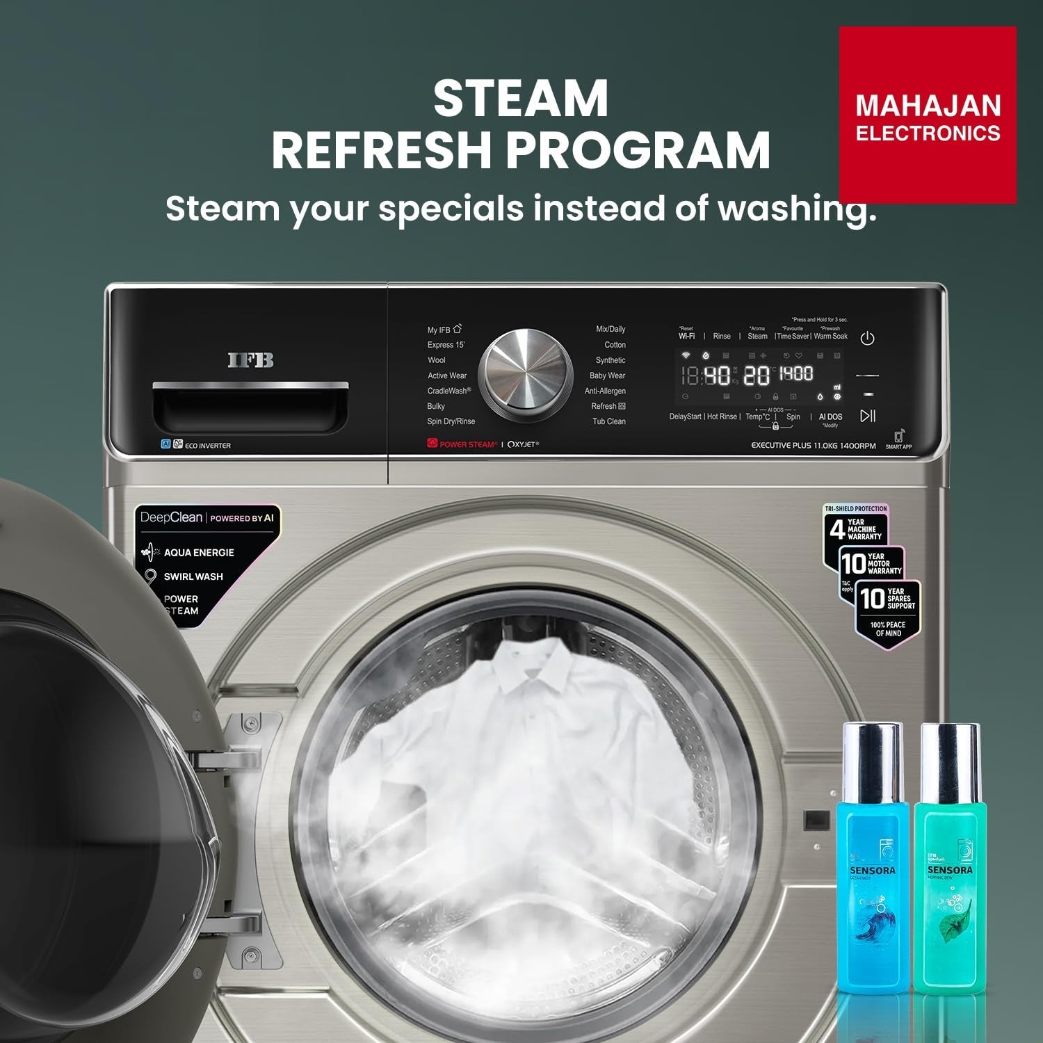 IFB EXECUTIVE PLUS VSG 1114 11 Kg 5 Star, DeepClean®, AI DOS, WiFi, Fully Automatic Front Load Washing – Mahajan Electronics Online.