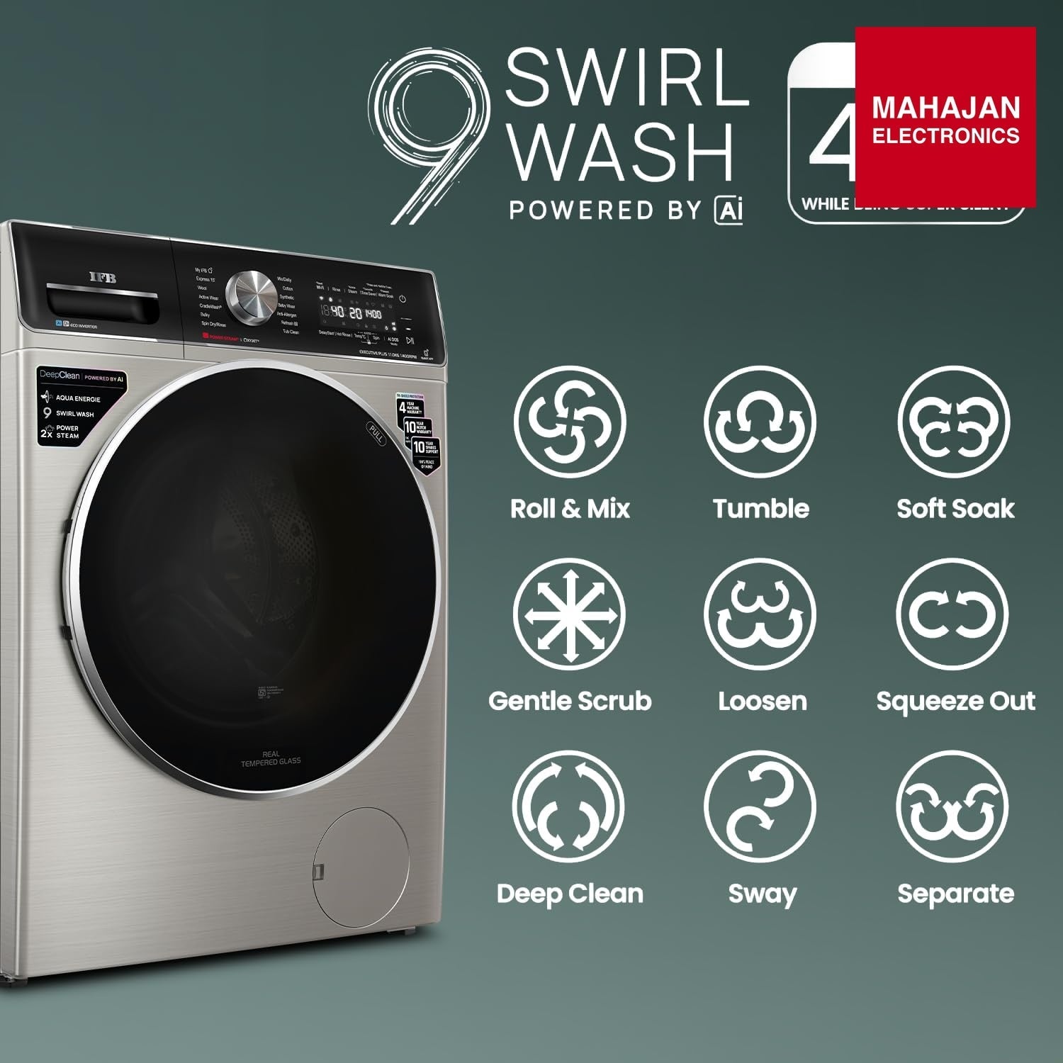 IFB EXECUTIVE PLUS VSG 1114 11 Kg 5 Star, DeepClean®, AI DOS, WiFi, Fully Automatic Front Load Washing – Mahajan Electronics Online.