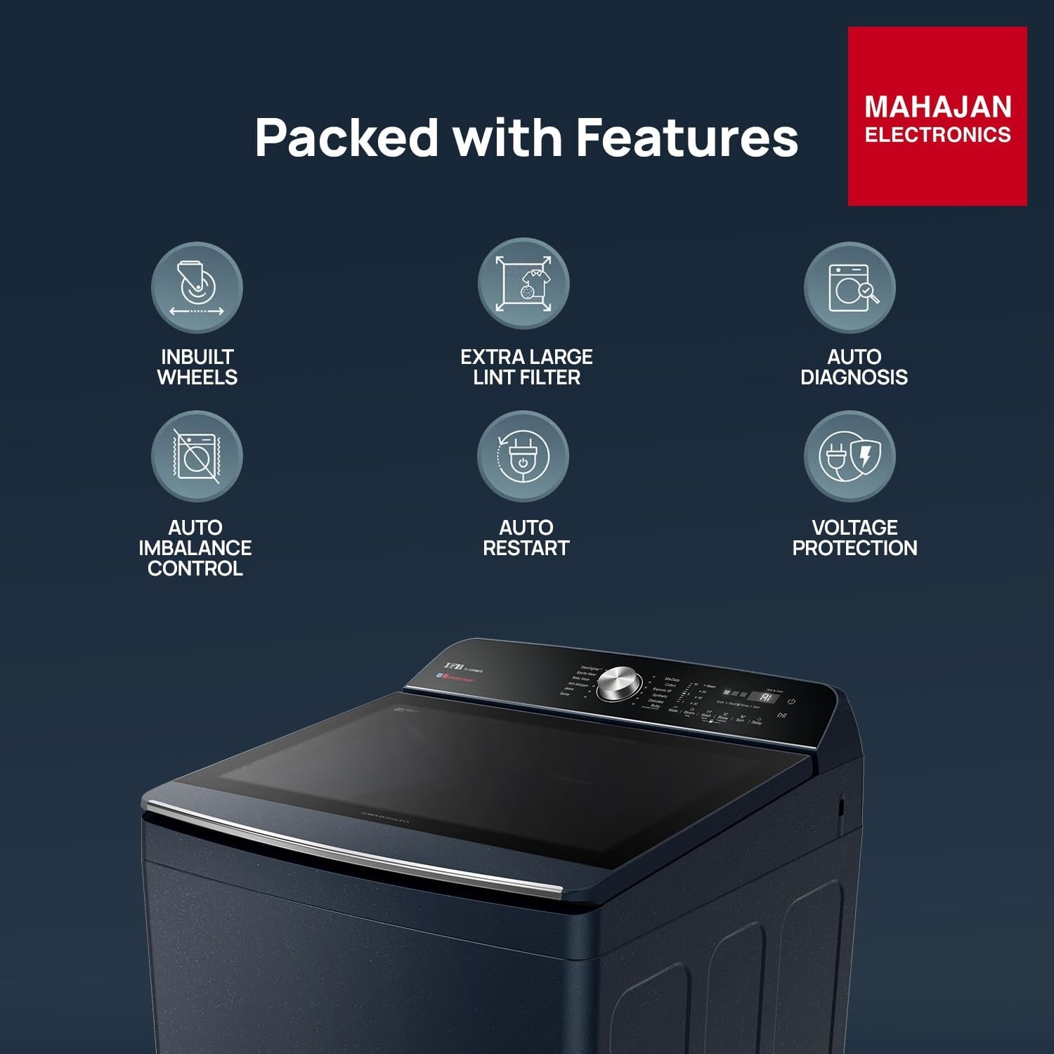 IFB TL-121RB2SID 12 kg Aqua Top Load Washing Machine Built-in Heater 720 rpm | Royal Blue – Mahajan Electronics Online.