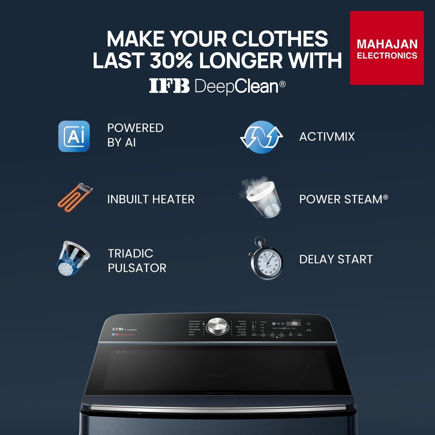 IFB TL-121RB2SID 12 kg Aqua Top Load Washing Machine Built-in Heater 720 rpm | Royal Blue – Mahajan Electronics Online.