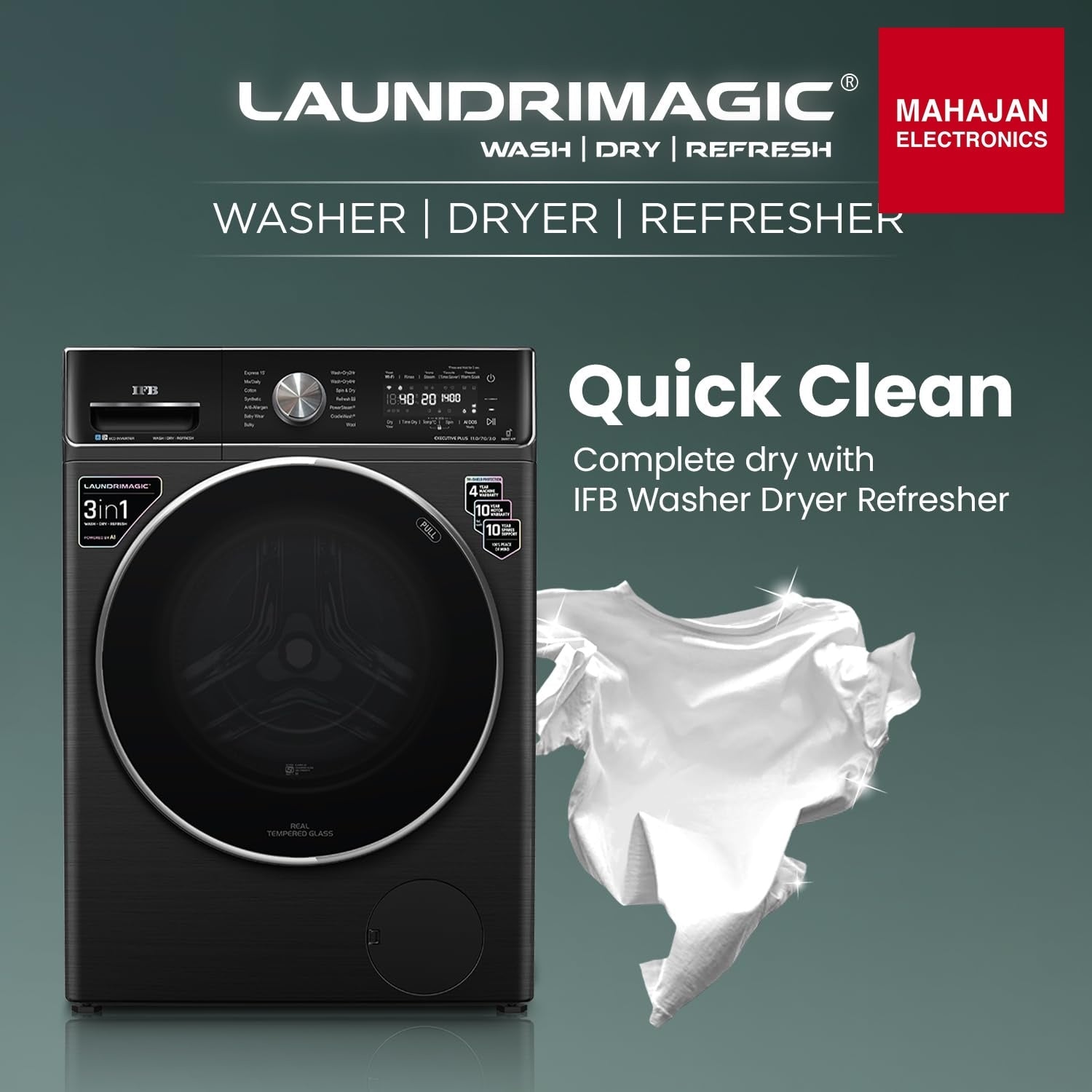 IFB WDR Executive Plus ZBG 11/7/3 kg Fully Automatic Washer Dryer Refresher with Steam Refresh, AI DOS, 100% – Mahajan Electronics Online.