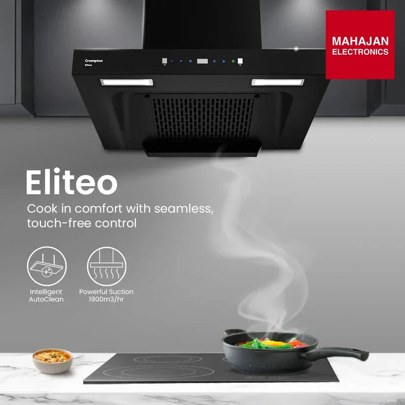 Crompton CHD-ELB90FLE-IND 90cm Filterless Wall Mounted Chimney Eliteo Box Series – Mahajan Electronics Online.