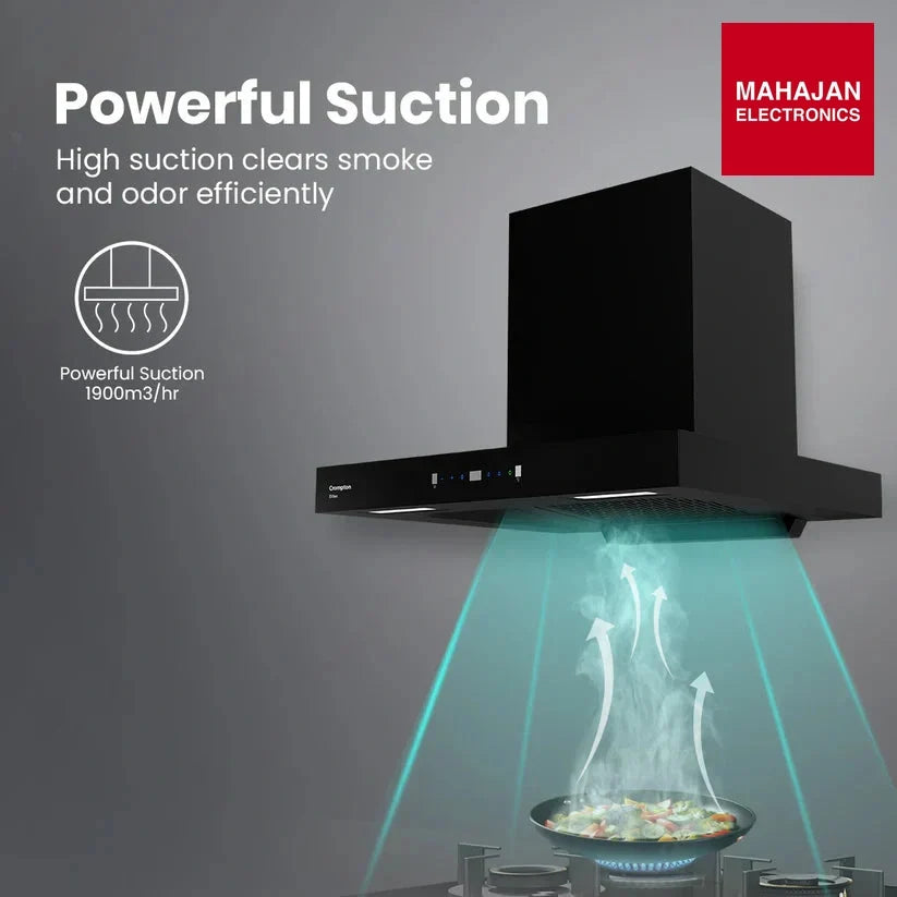 Crompton CHD-ELB90FLE-IND 90cm Filterless Wall Mounted Chimney Eliteo Box Series – Mahajan Electronics Online.