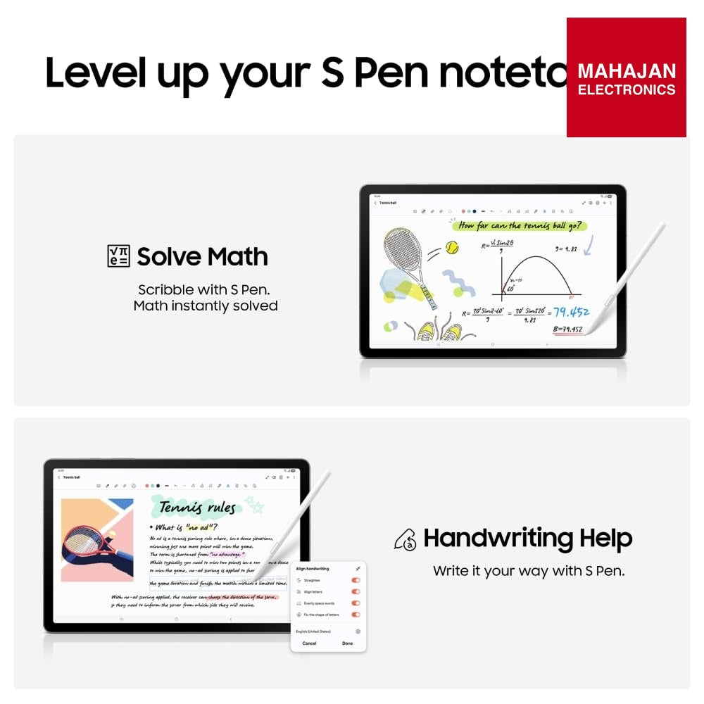 Samsung Galaxy Tab S10 Lite with AI, S Pen in-Box, 27.7 cm (10.9 Inch) Display, Object Eraser, 90Hz Refresh – Mahajan Electronics Online.