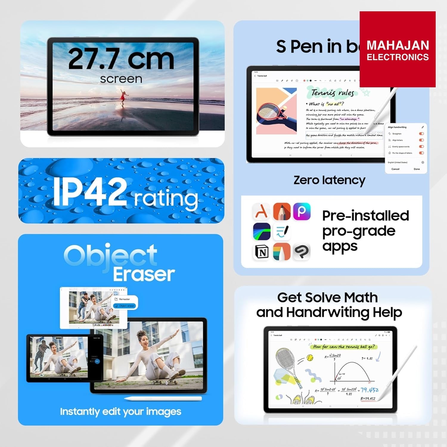 Samsung Galaxy Tab S10 Lite with AI, S Pen in-Box, 27.7 cm (10.9 Inch) Display, Object Eraser, 90Hz Refresh – Mahajan Electronics Online.