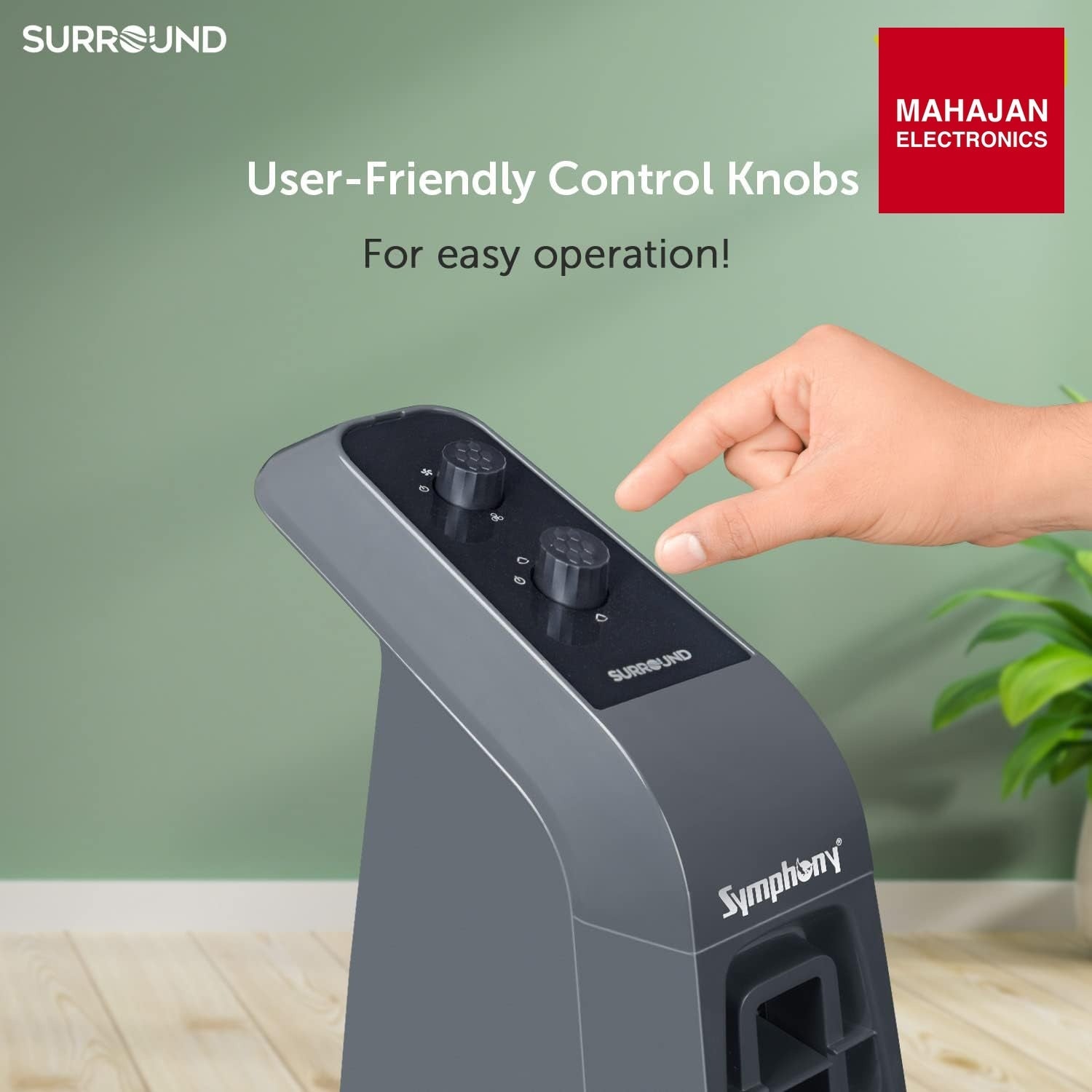 Symphony Surround Bladeless Tower Fan for Room & Office | High-Speed with Swivel Action & Simple Knob Control – Mahajan Electronics Online.