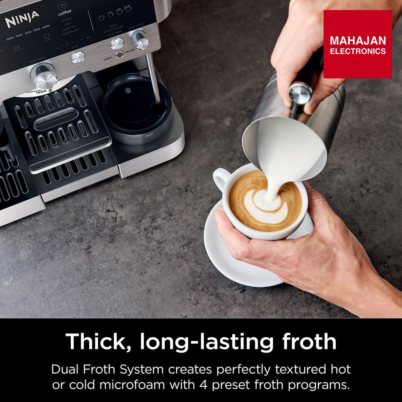 Ninja Luxe Premier ES601EU 3-in-1 Coffee Maker with Grinder and Frother for Latte, Cappuccino, Cold Brew & – Mahajan Electronics Online.
