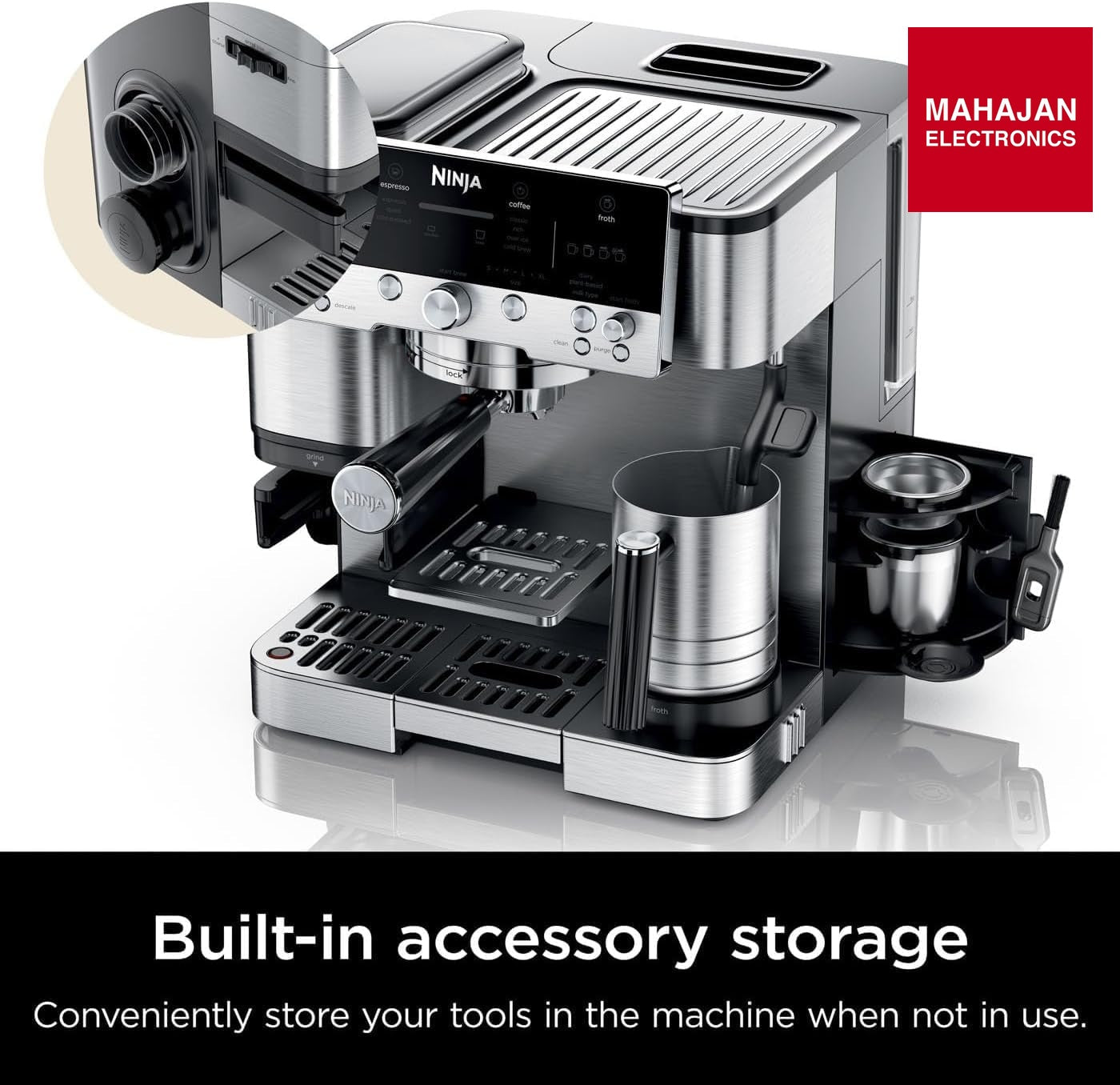 Ninja Luxe Premier ES601EU 3-in-1 Coffee Maker with Grinder and Frother for Latte, Cappuccino, Cold Brew & – Mahajan Electronics Online.