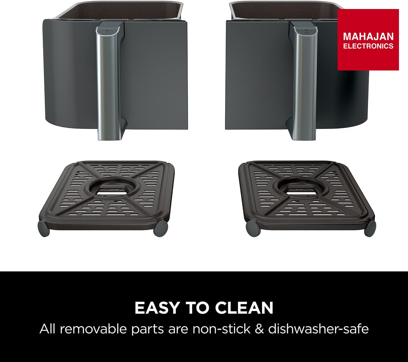 Ninja AF400 Foodi MAX Dual Zone Digital AirFryer, 2 Drawers, 9.5L, 6-in-1, Uses No Oil, Air Fry, Max Crisp – Mahajan Electronics Online.