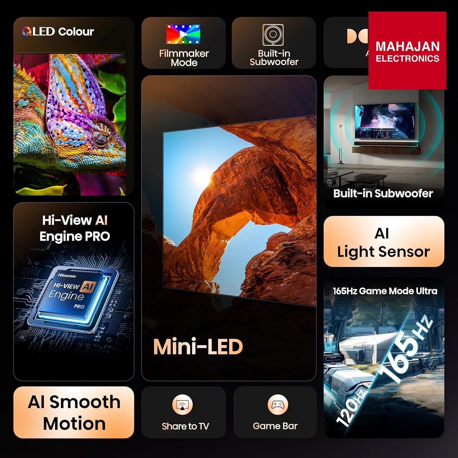 Hisense 100U7Q 253 cm (100 inches) U7Q Series 4K Ultra HD Smart QLED Mini LED TV – Mahajan Electronics Online.