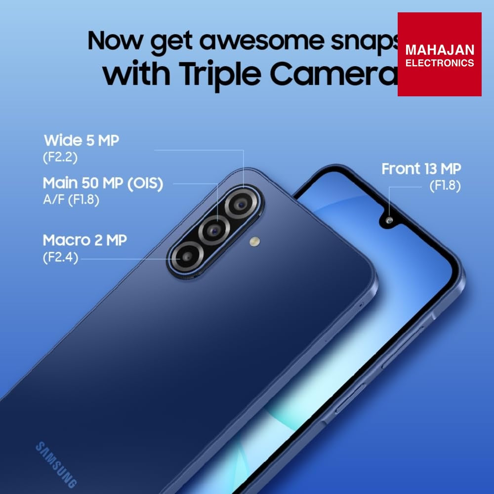 Samsung Galaxy A17 5G (Blue, 8GB RAM, 128GB Storage) | 50 MP No Shake Camera | Gemini Live | Circle to Search – Mahajan Electronics Online.