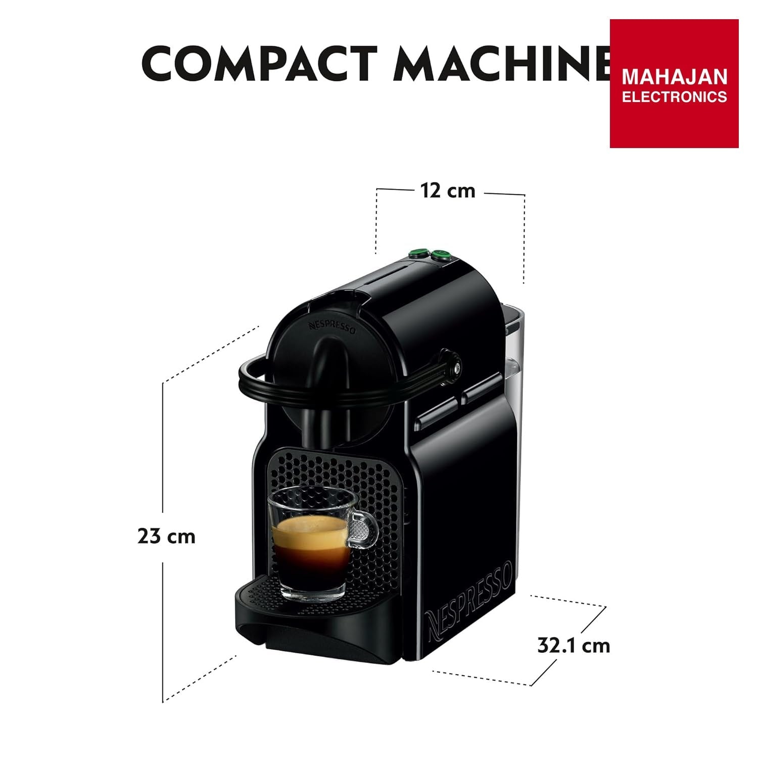 De’Longhi Nespresso Inissia EN 80.B Espresso Coffee Machine (19 Bar, Black) MAHAJAN ELECTRONICS – Mahajan Electronics Online.
