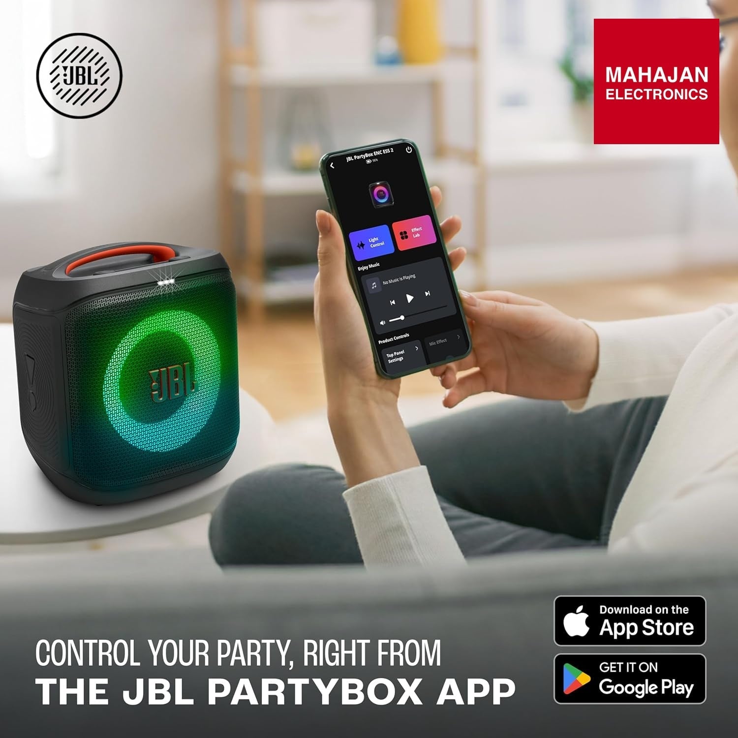JBL Partybox Encore Essential 2 Wireless Bluetooth Party Speaker, AI Sound Boost, Dynamic Light Show, Upto – Mahajan Electronics Online.
