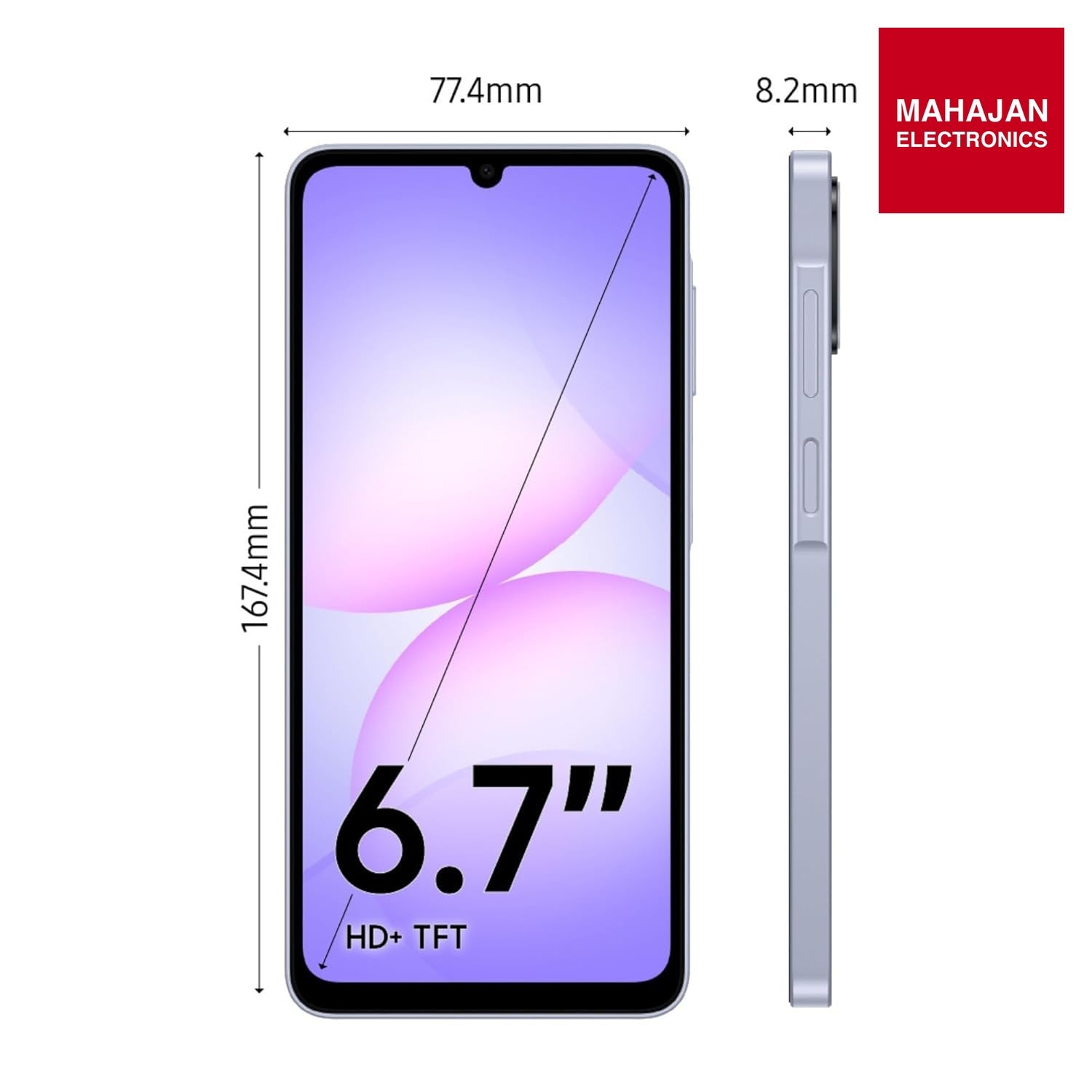 Samsung Galaxy A07 5G Smartphone (Light Violet, 4GB RAM, 128GB Storage) | 120Hz Refresh Rate | Massive 6000mAh Battery | 50MP True Dual Camera | 6 Gen OS Upgrades | Knox Vault Mahajan Electronics Online