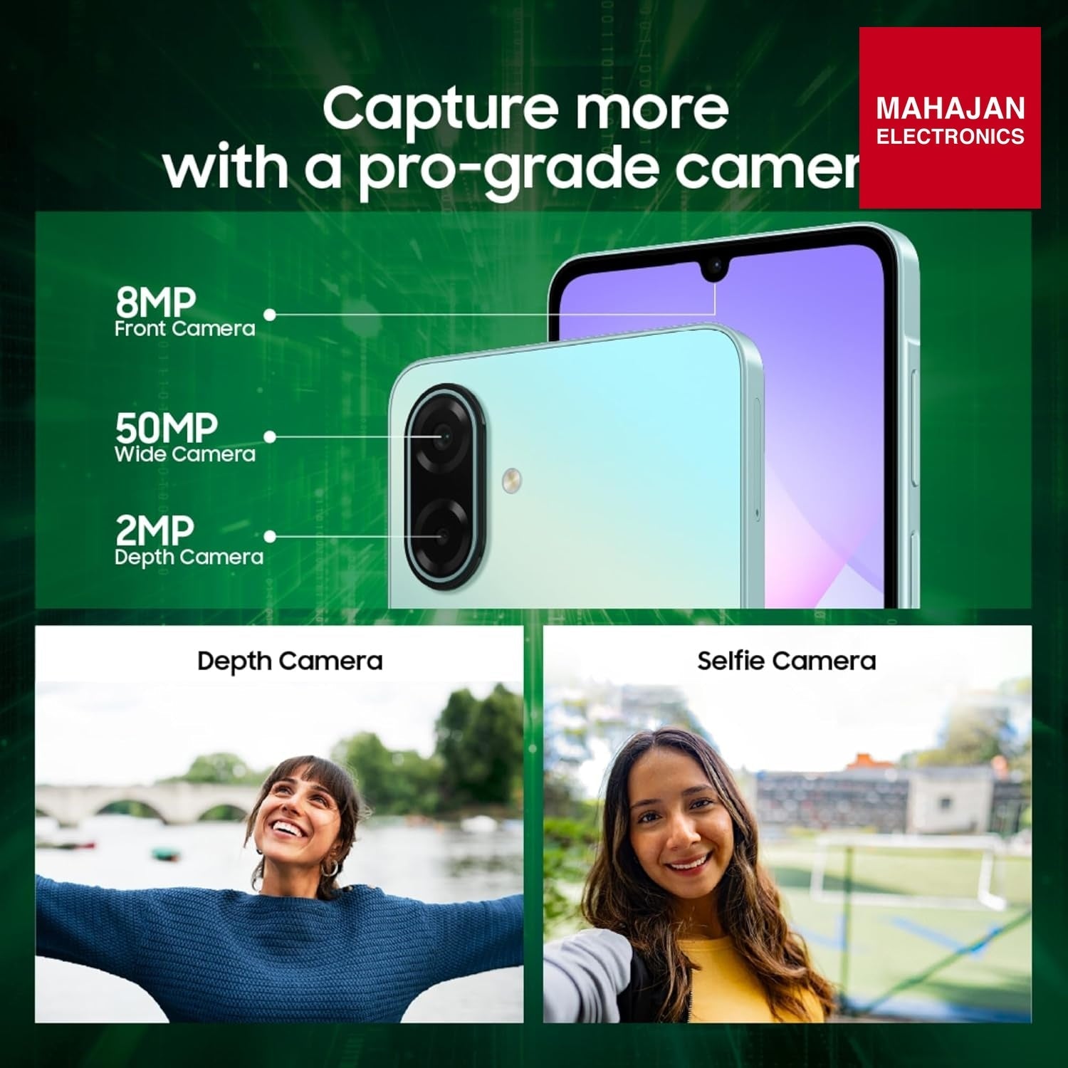 Samsung Galaxy A07 5G Smartphone (Light Green, 4GB RAM, 128GB Storage) | 120Hz Refresh Rate | Massive 6000mAh Battery | 50MP True Dual Camera | 6 Gen OS Upgrades | Knox Vault Mahajan Electronics Online