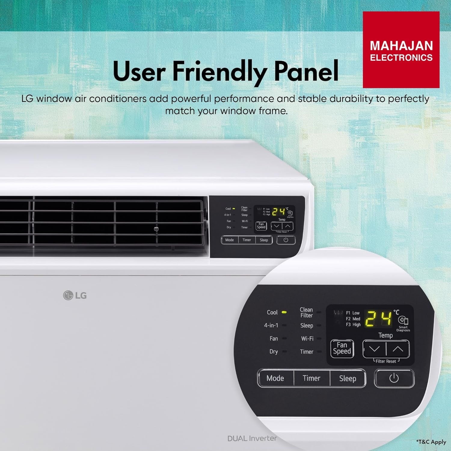 LG AW-Q24WWXA 2 Ton 3 Star Wi-Fi DUAL Inverter Window AC (Copper, Convertible 4-in-1 cooling, HD Filter, 2026 – Mahajan Electronics Online.