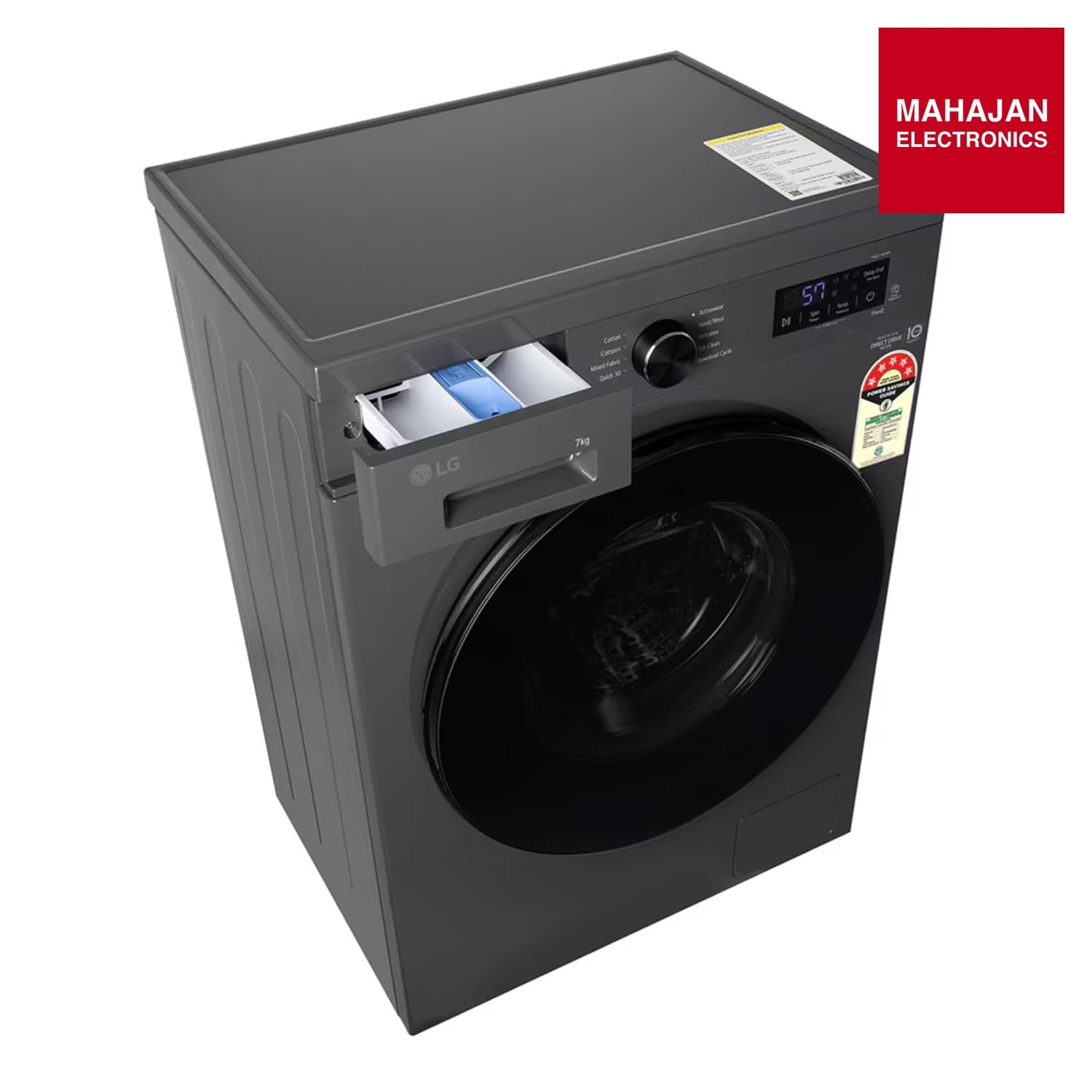 LG FHB1207Z4M 7 Kg 5 Star Inverter Direct Drive Fully Automatic Front Load Washing Machine ( Middle Black) Mahajan Electronics Online