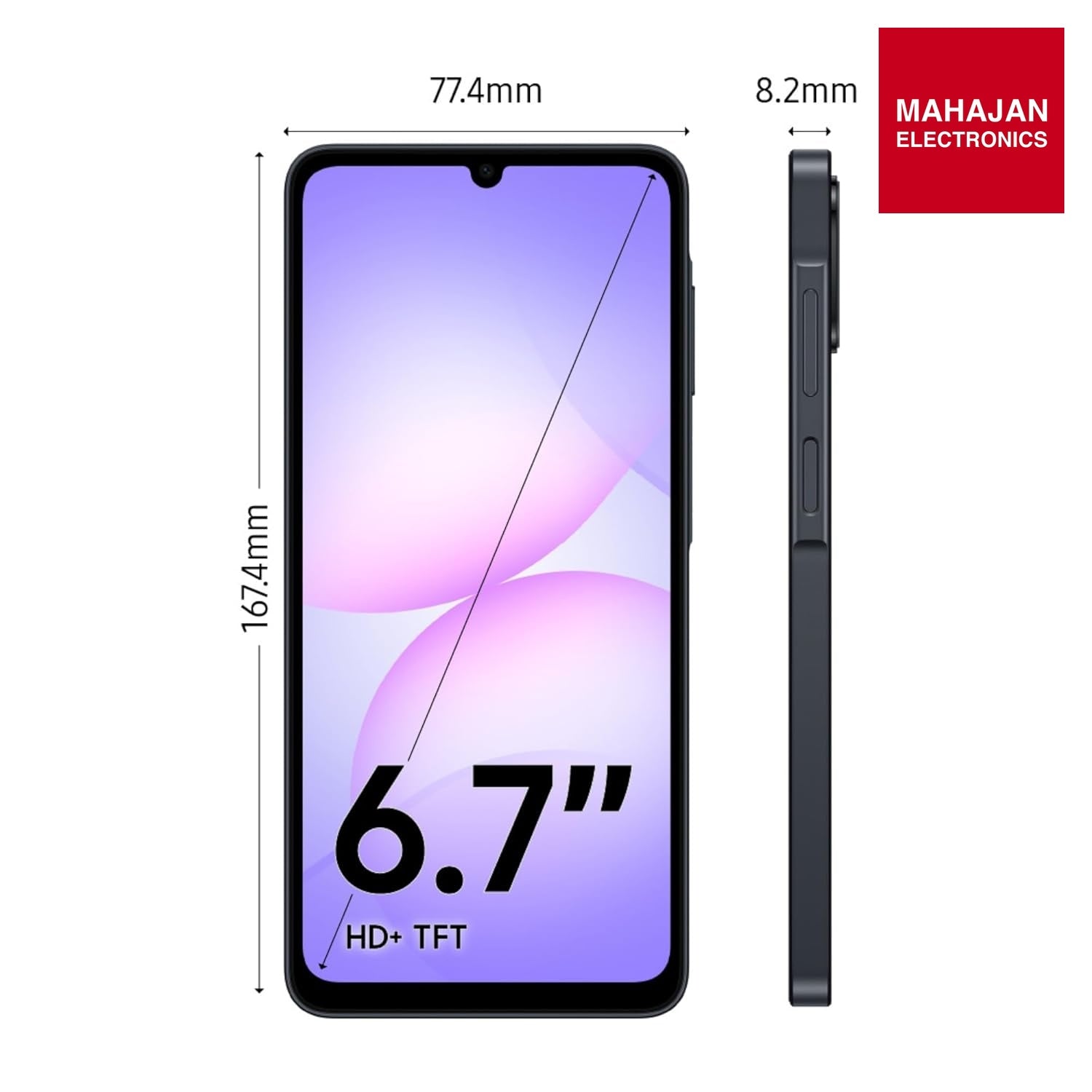 Samsung Galaxy A07 5G Smartphone (Black, 6GB RAM, 128GB Storage) | 120Hz Refresh Rate | Massive 6000mAh – Mahajan Electronics Online.