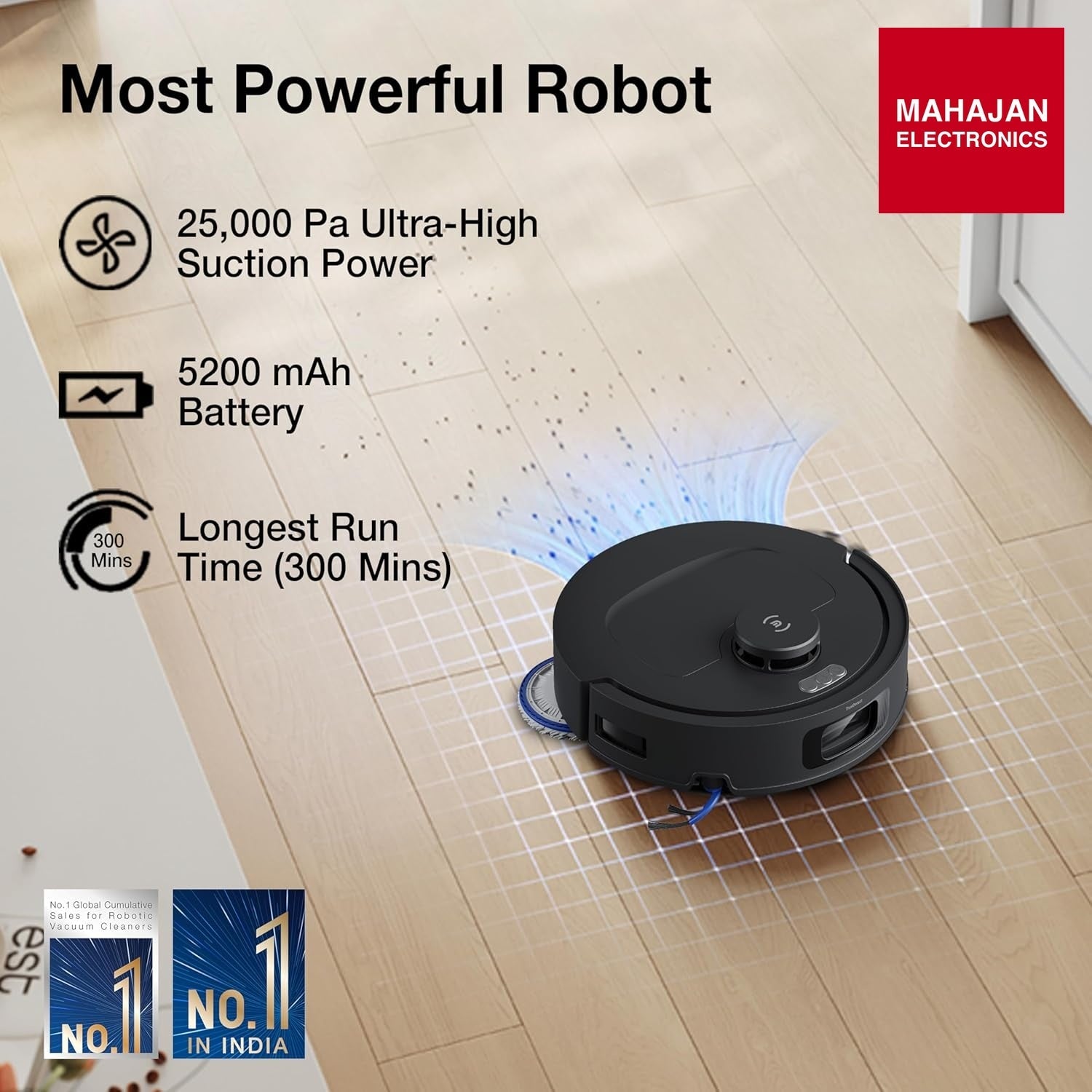 ECOVACS N50 Pro Mini Robot Vacuum and Mop, PowerBoost Charging, Self-Washing Mop, 25000Pa Suction – Mahajan Electronics Online.