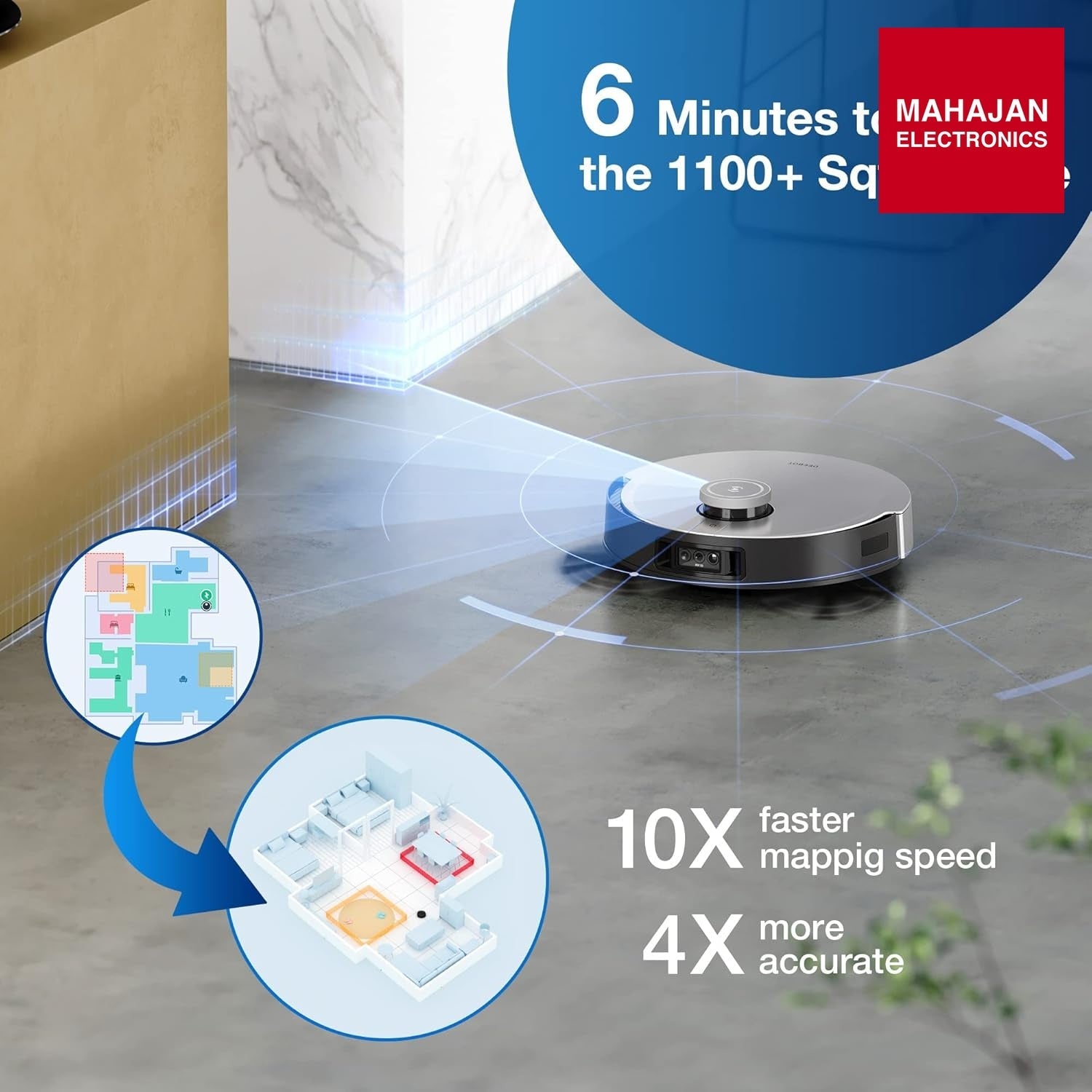 ECOVACS DEEBOT X1 Omni Robot Vacuum and Mop Combo with Self-Empty and Auto-Clean Station, 5000Pa, Robot – Mahajan Electronics Online.