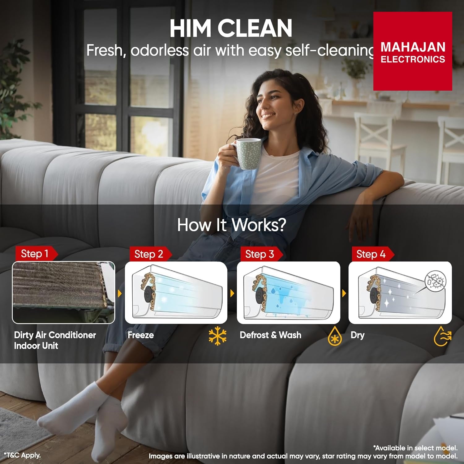 LG AS-NQ11KNVE 2 Star (0.8) Split AC, Auto Clean, Gold Fin+, Diet Mode+, Viraat Mode, 2.9kW, 2026 Model – Mahajan Electronics Online.