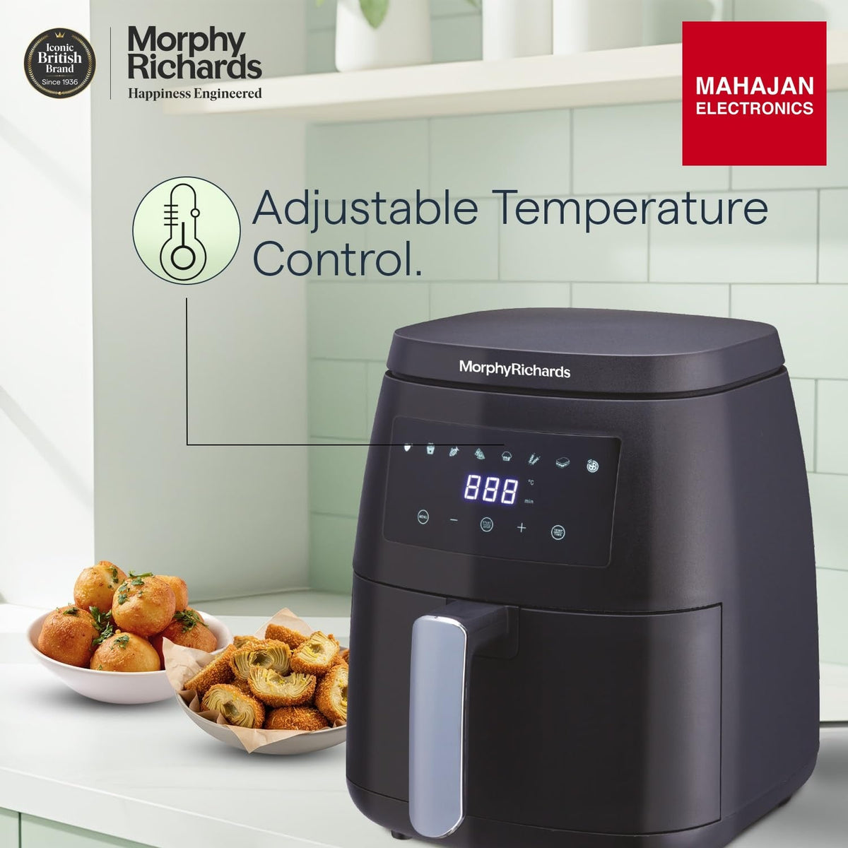 Morphy Richards Digital Air Fryer For Home|1500W With Digital Control|Dual Fan Technology|Adjustable Time & – Mahajan Electronics Online.