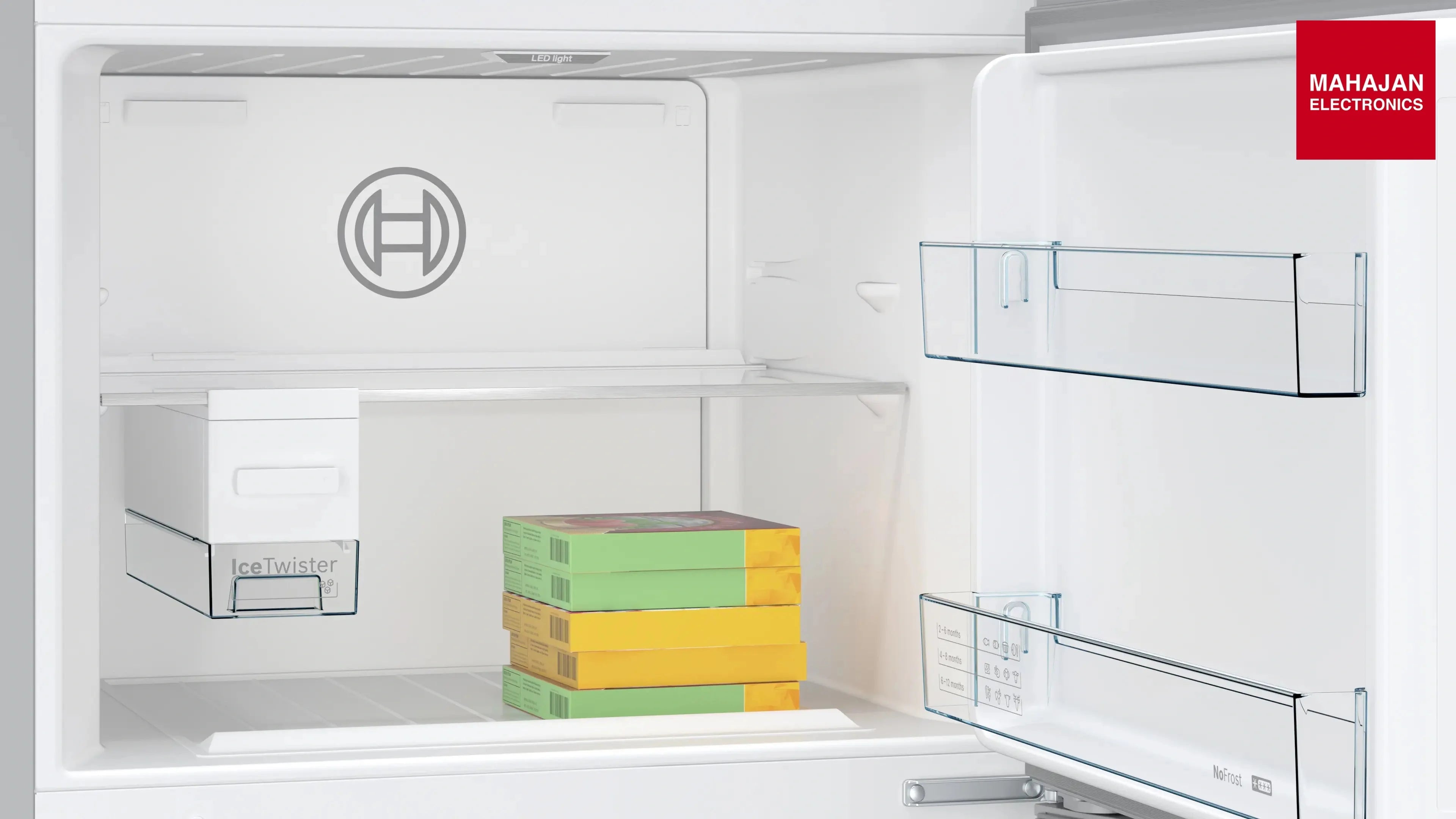 Bosch KDN76AID0I 542 LSeries 6 free-standing fridge-freezer with freezer at top 186 x 75 cm Stainless steel – Mahajan Electronics Online.