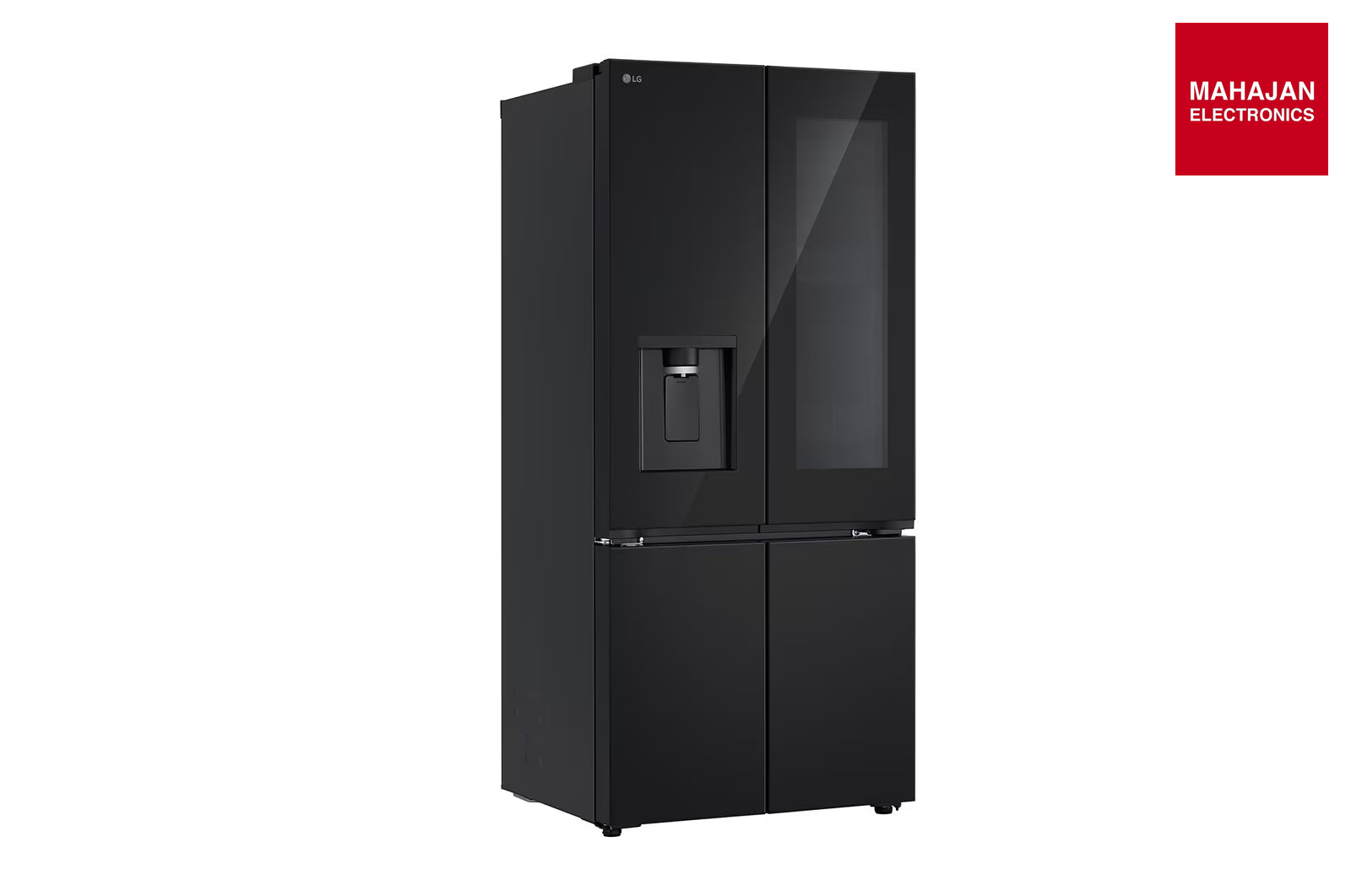 LG GV-K25FFGFB 610L French Door Refrigerator, InstaView, Water Dispenser, Wi-Fi Convertible, Black Glass – Mahajan Electronics Online.