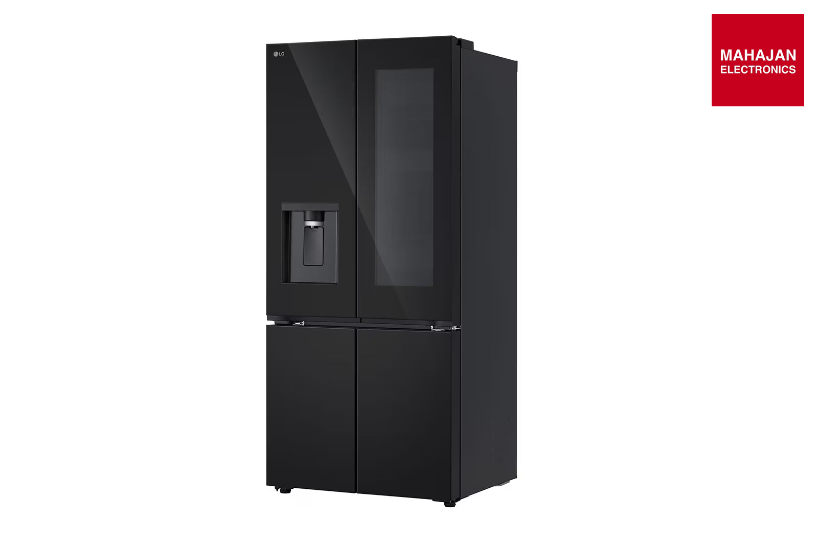 LG GV-K25FFGFB 610L French Door Refrigerator, InstaView, Water Dispenser, Wi-Fi Convertible, Black Glass – Mahajan Electronics Online.