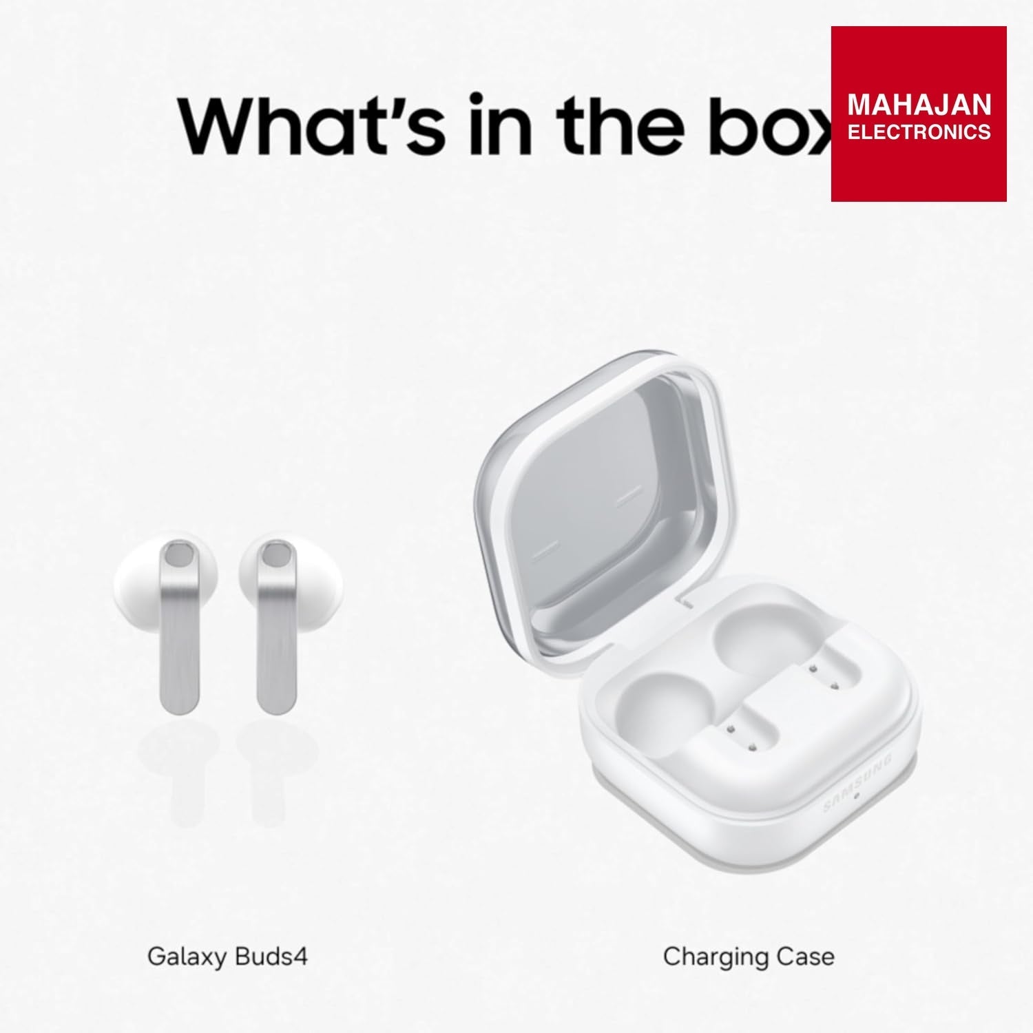 Samsung Galaxy Buds4 (White) in-Ear Wireless Earbuds with Hi-Fi Audio | Adaptive ANC and EQ 2.0 | 360-Audio – Mahajan Electronics Online.