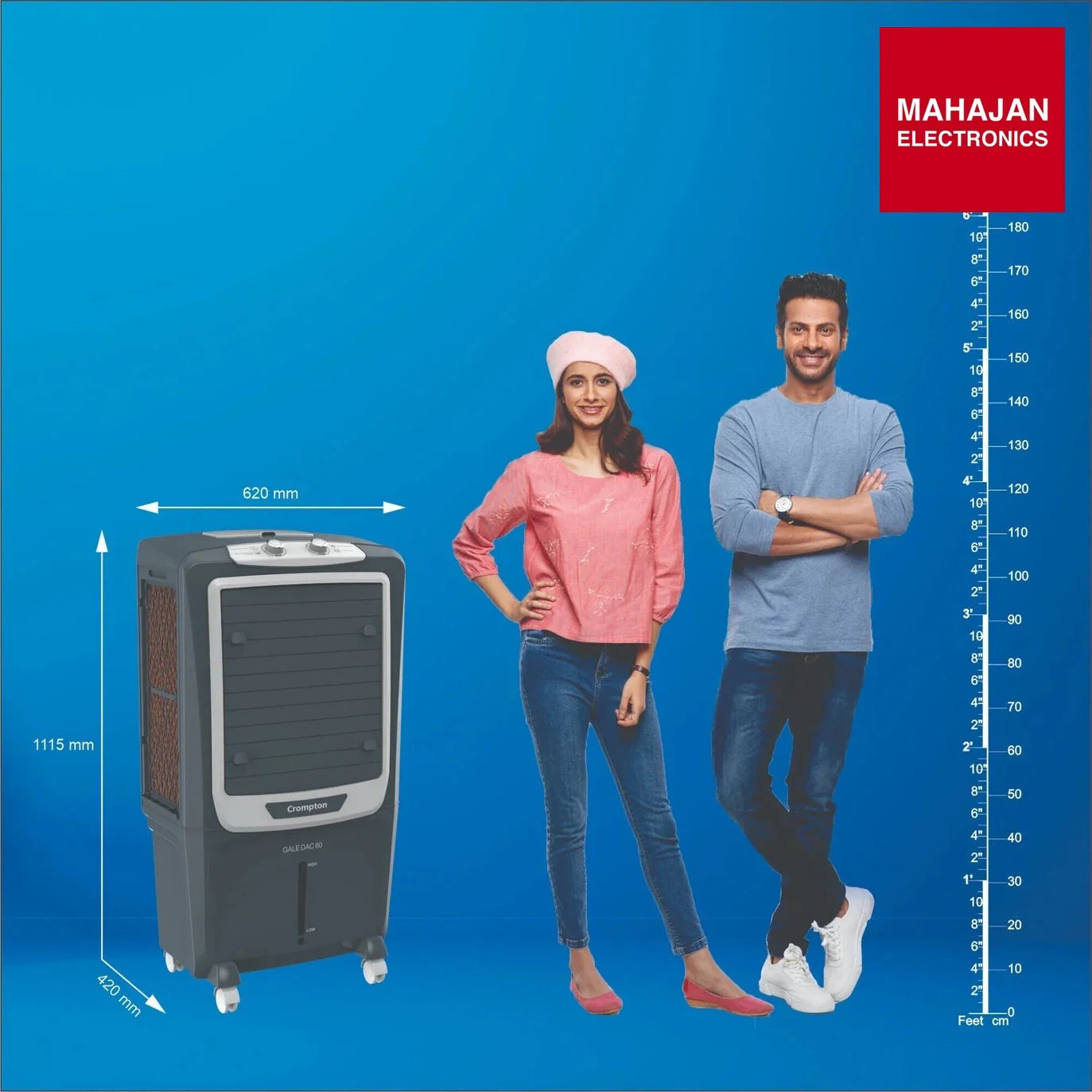 Crompton Gale DAC 60 Desert Air Cooler | 60L Tank | 4000 CMH Air Delivery | Ice Chamber | Everlast Pump – Mahajan Electronics Online.
