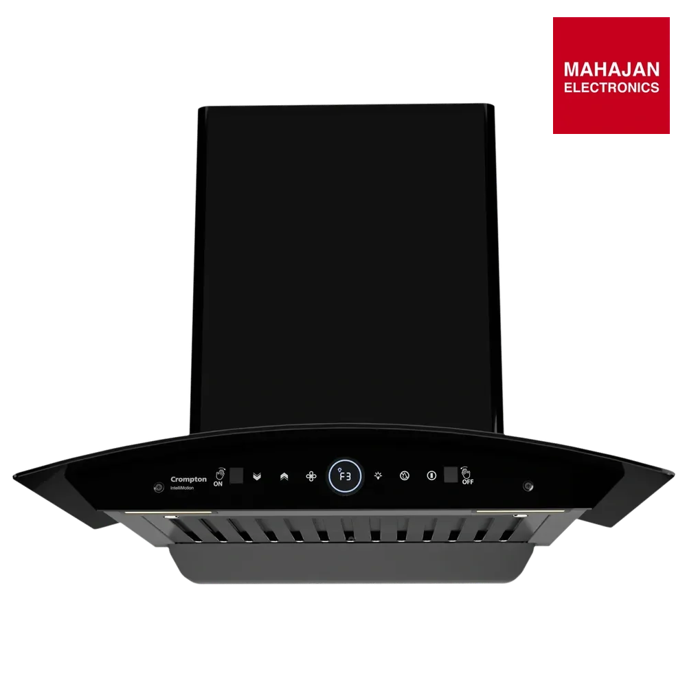 Crompton CHD-IMC60FLE-IND IntelliMotion 60cm 1206m³/hr Ducted Wall Mounted Chimney with Filterless Technology – Mahajan Electronics Online.