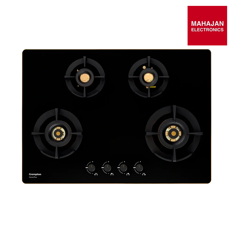 Crompton HOB-VPDC-MBL 82 cm 4 BurnerS Built-in Gas Hob With High Efficiency Brass Burners, Auto-Ignition and – Mahajan Electronics Online.