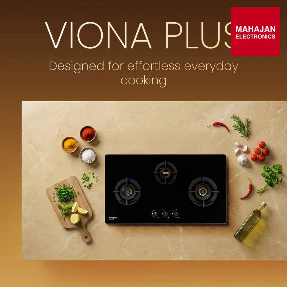 Crompton HOB-VPDC-MBL 82 cm 4 BurnerS Built-in Gas Hob With High Efficiency Brass Burners, Auto-Ignition and – Mahajan Electronics Online.