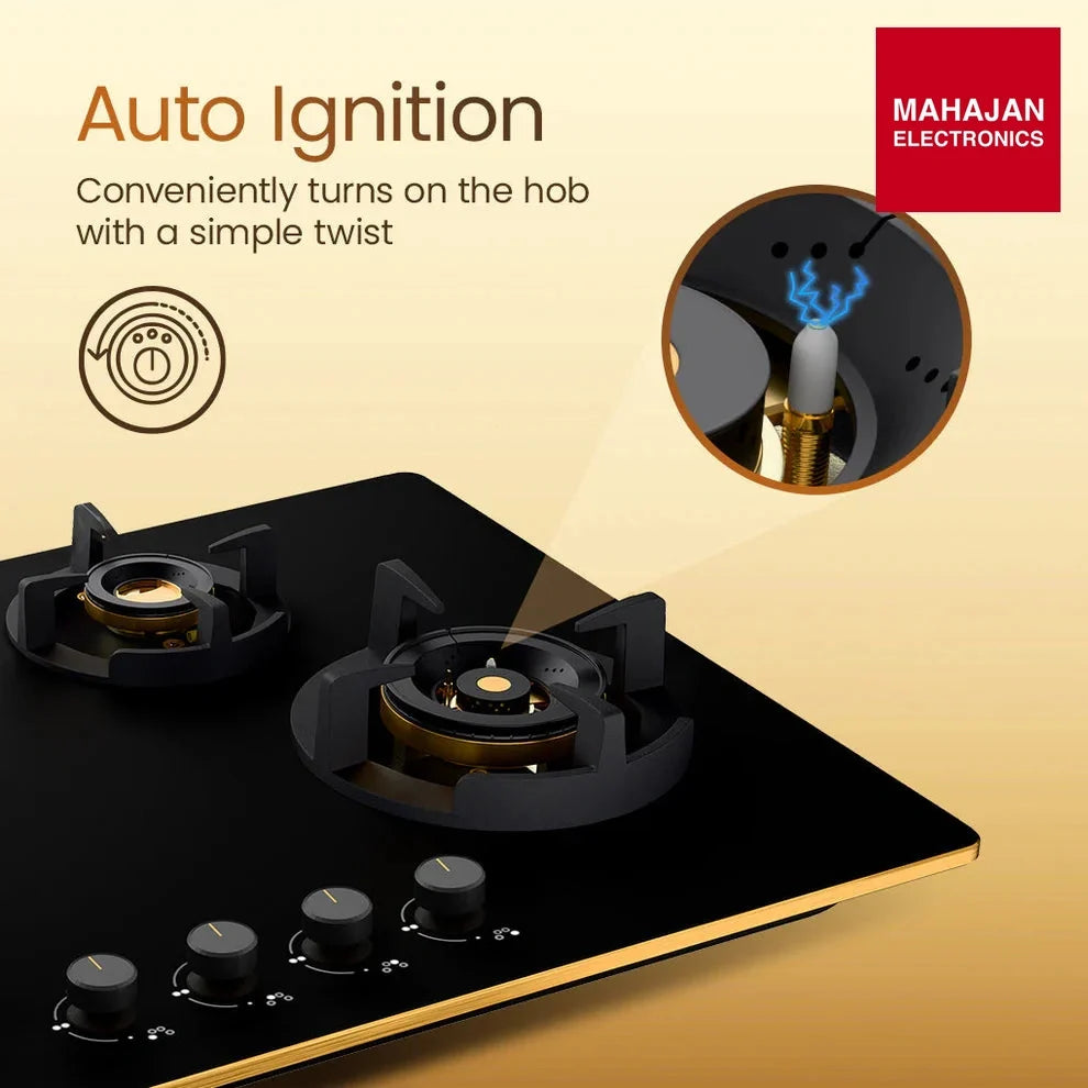 Crompton HOB-VPDC-MBL 82 cm 4 BurnerS Built-in Gas Hob With High Efficiency Brass Burners, Auto-Ignition and – Mahajan Electronics Online.