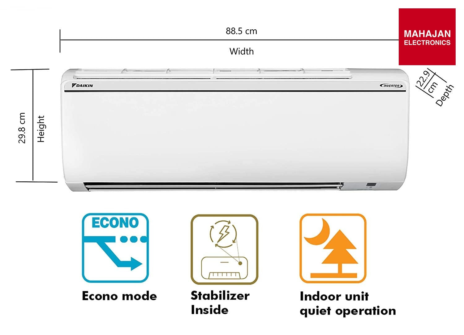 Daikin FTKM50XV16MKA 1.5 Ton 5 Star Inverter Split AC | Copper Condenser | Dew Clean Technology | 3D Coanda – Mahajan Electronics Online.