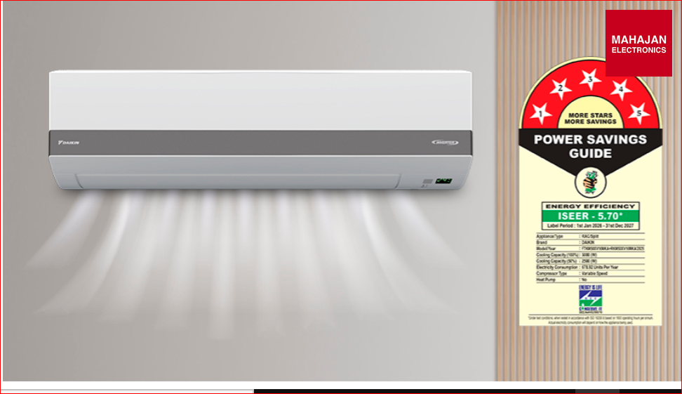 Daikin FTKM50XV16MKA 1.5 Ton 5 Star Inverter Split AC | Copper Condenser | Dew Clean Technology | 3D Coanda – Mahajan Electronics Online.