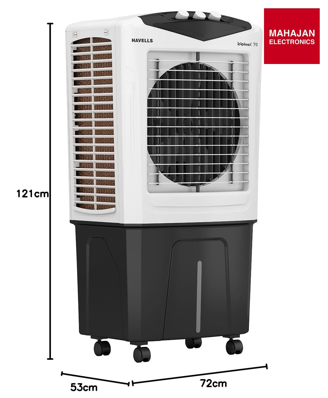 Havells Koolmax 70 L Desert Air Cooler for Room| Powerful Air-Delivery| Bacteria Shield Honeycomb Pads – Mahajan Electronics Online.