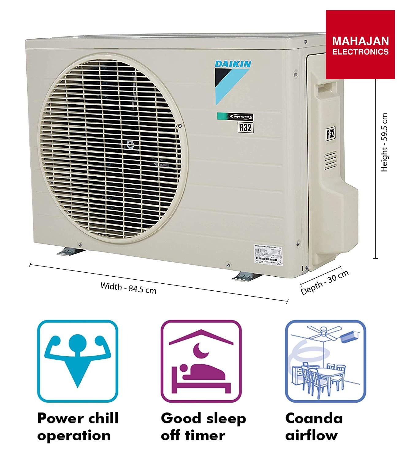 Daikin FTKM50XV16MKA 1.5 Ton 5 Star Inverter Split AC | Copper Condenser | Dew Clean Technology | 3D Coanda – Mahajan Electronics Online.