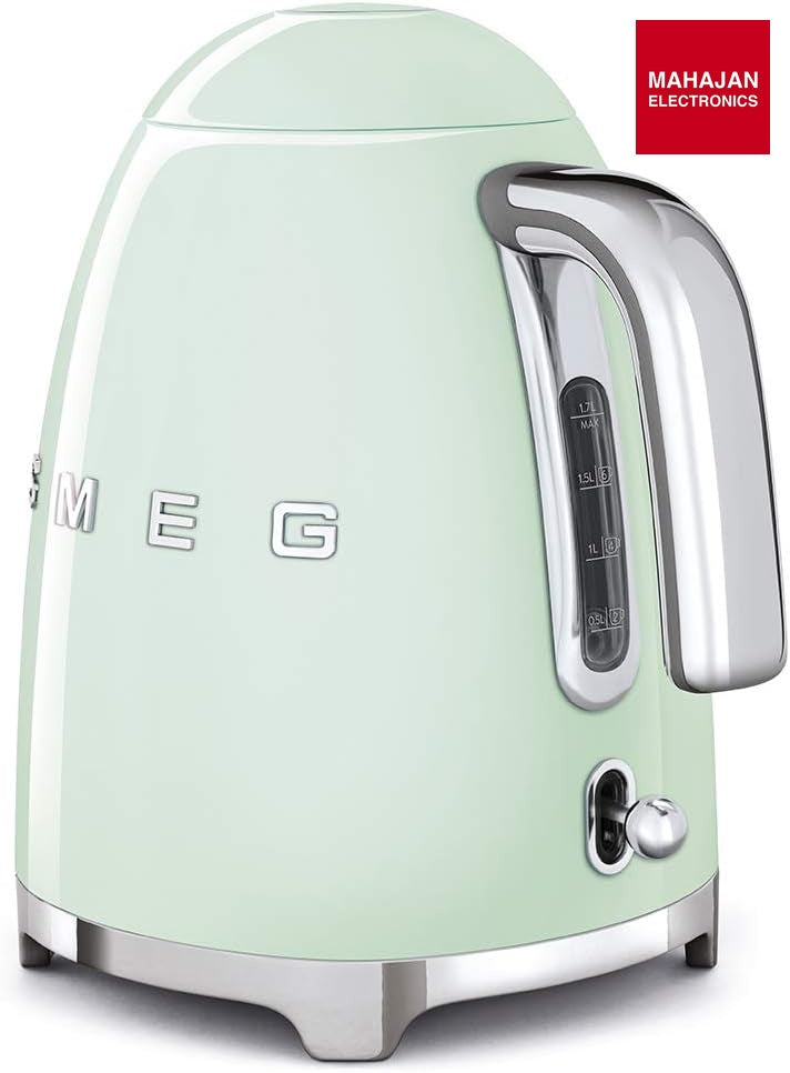 Smeg KLF03PGEU Electric Kettle 50's Style Aesthetic Pastel Green Mahajan Electronics – Mahajan Electronics Online.