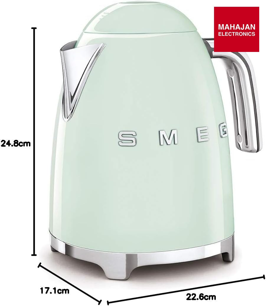 Smeg KLF03PGEU Electric Kettle Black 50's Style Aesthetic Pastel Green – Mahajan Electronics Online.