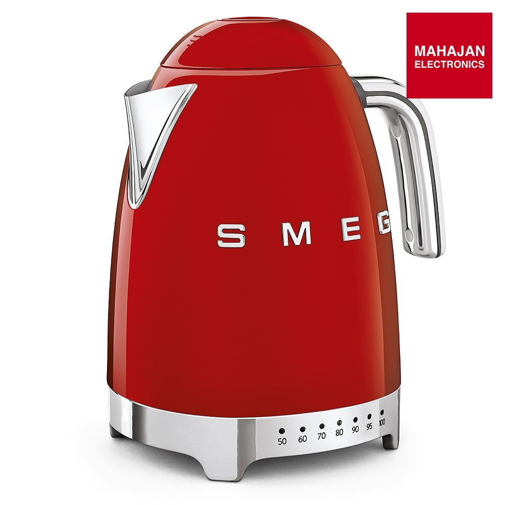 SMEG KLF04RDEU Variable temperature kettle Red 50's Style Aesthetic Mahajan Electronics – Mahajan Electronics Online.