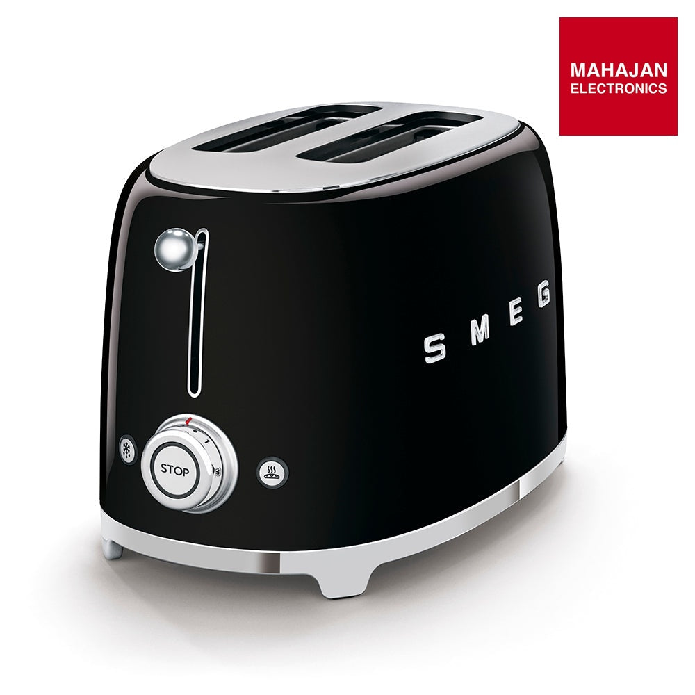 SMEG TSF01BLEU 2 slice Toaster Black, Glossy 50's Style Aesthetic – Mahajan Electronics Online.